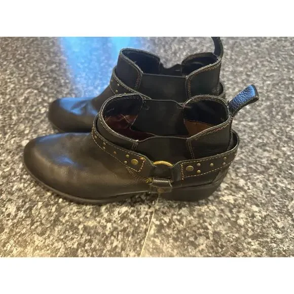 b.o.c. By Born Solid Black Leather Ankle Boots Sz. 11 - Picture 4 of 8